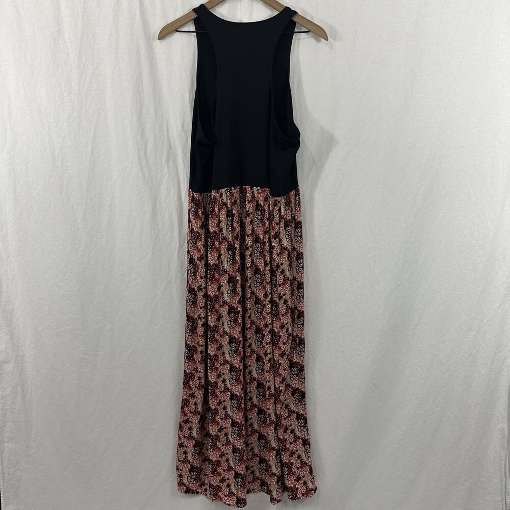 Loft Floral Crinkle Texture Sleeveless Maxi Tank Dress Womens Sz XL - Picture 2 of 9